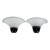 Pair of Large Labeled Barbini Murano Glass Wall Sconces. Italy 1970s