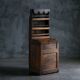 Primitive Folk Art Shelving Cupboard, France, 19th Century
