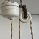 Art Deco Opaline Glass Pendant Light Mint Green Up and Down