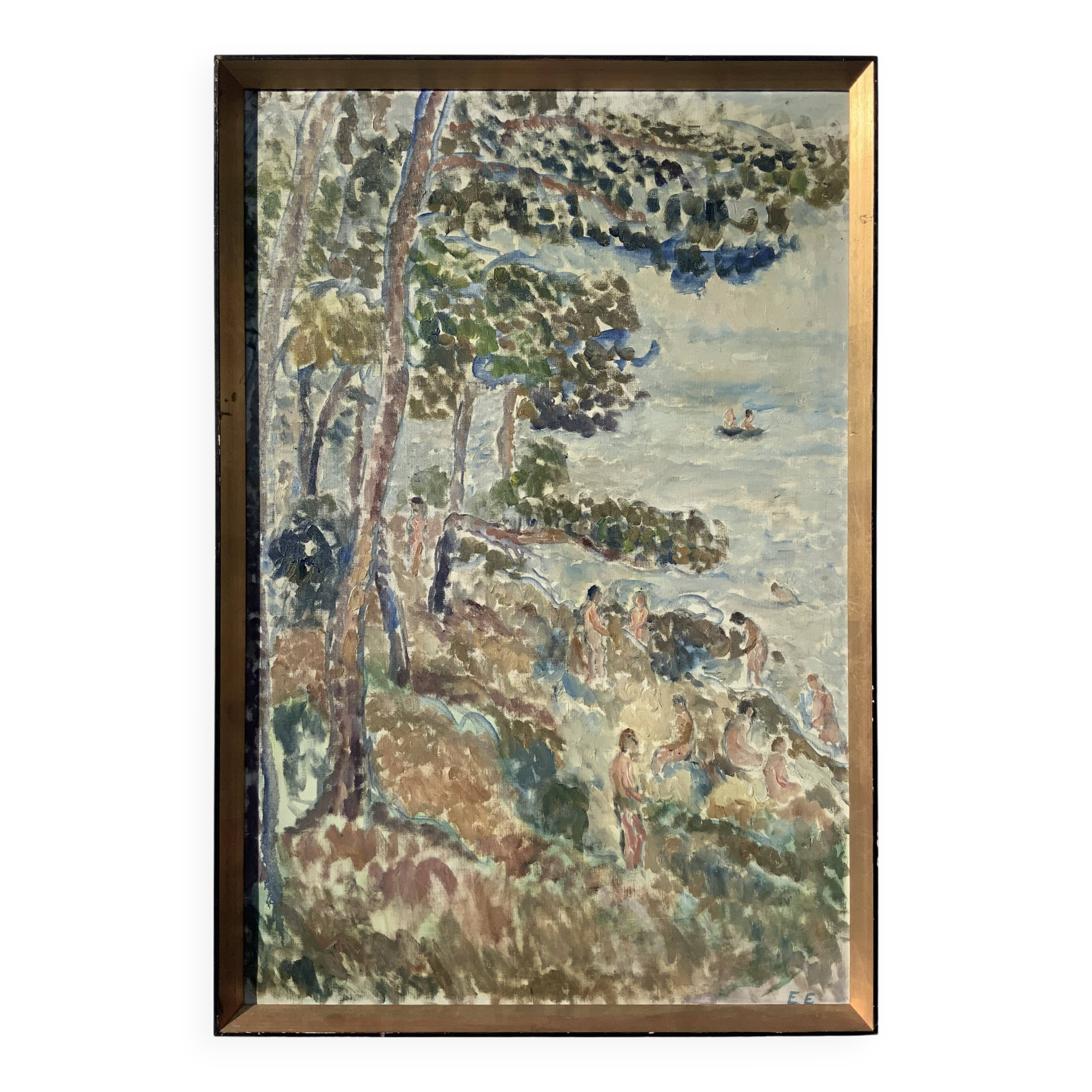 Vintage Oil On Canvas Landscape By Eva Eneroth, Paris, Mid 20th Century