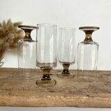 4 flutes with smoked glass feet