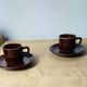 Set of 6 Bistro Cups and Saucers Porcelain Apilco Deshoulières