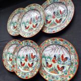 Set of 6 vintage (1970) hand-painted dessert or appetizer plates
