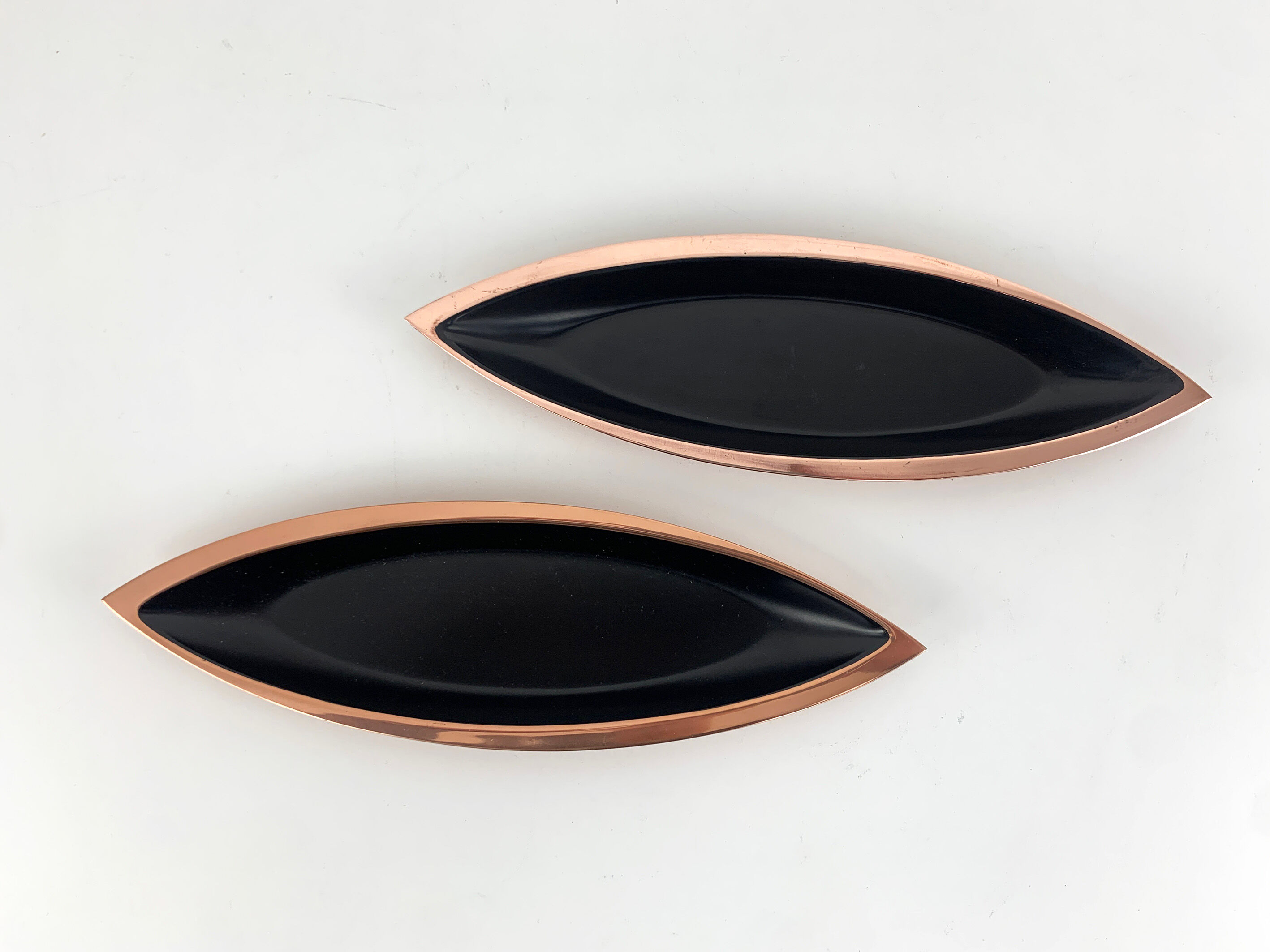 Pair of scandinavian copper cups or bowls ystad metall, design gunnar ander, sweden