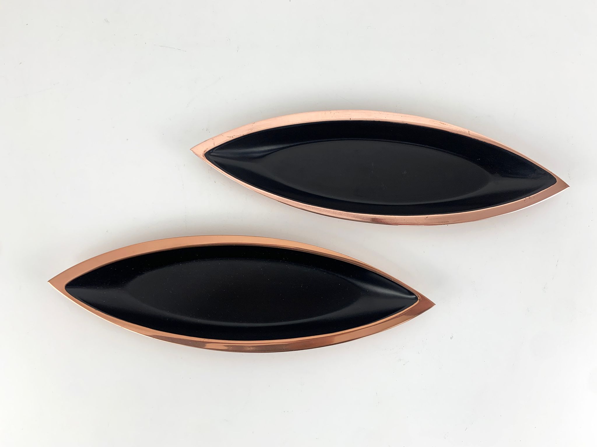 Pair of scandinavian copper cups or bowls ystad metall, design gunnar ander, sweden