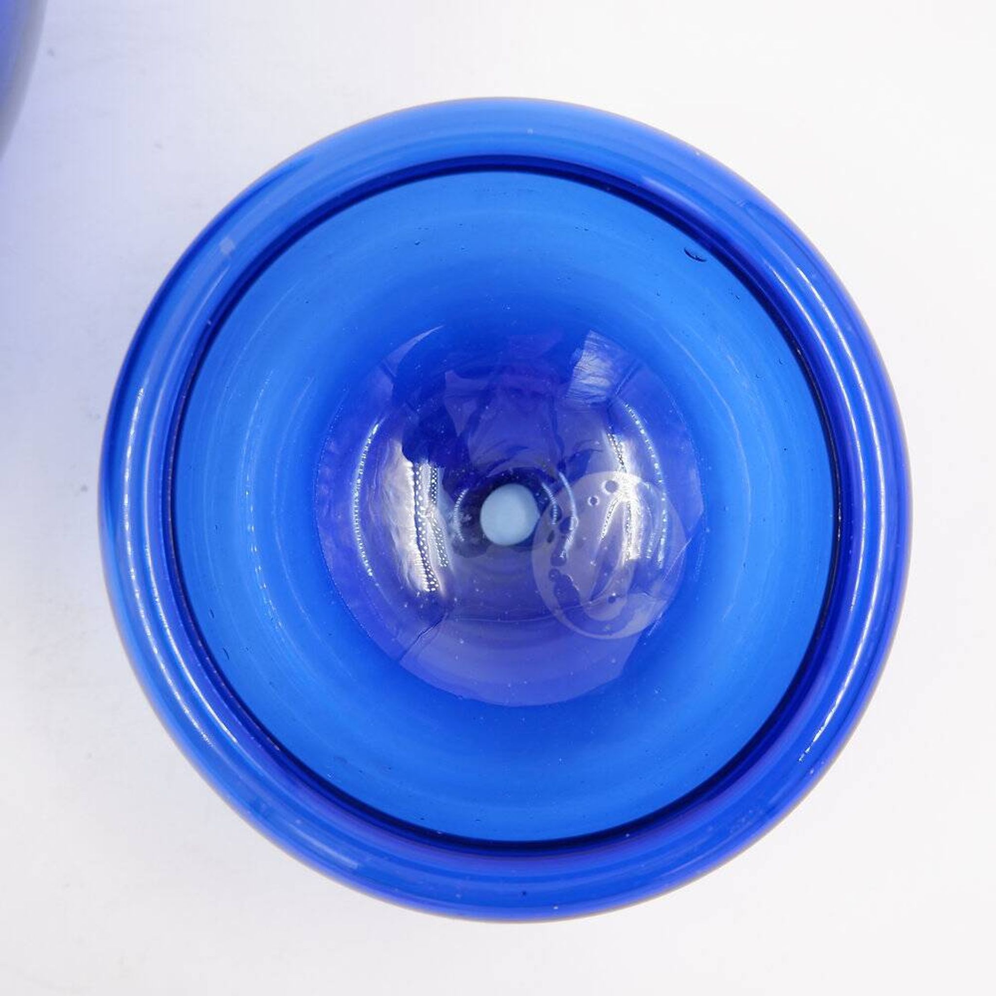 Pair of cobalt blue blown glass cups - 1970s