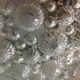 Round ceiling lamp in vintage bubbled glass 60s-70s