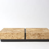 Panther coffee table on stone base and glass tablet