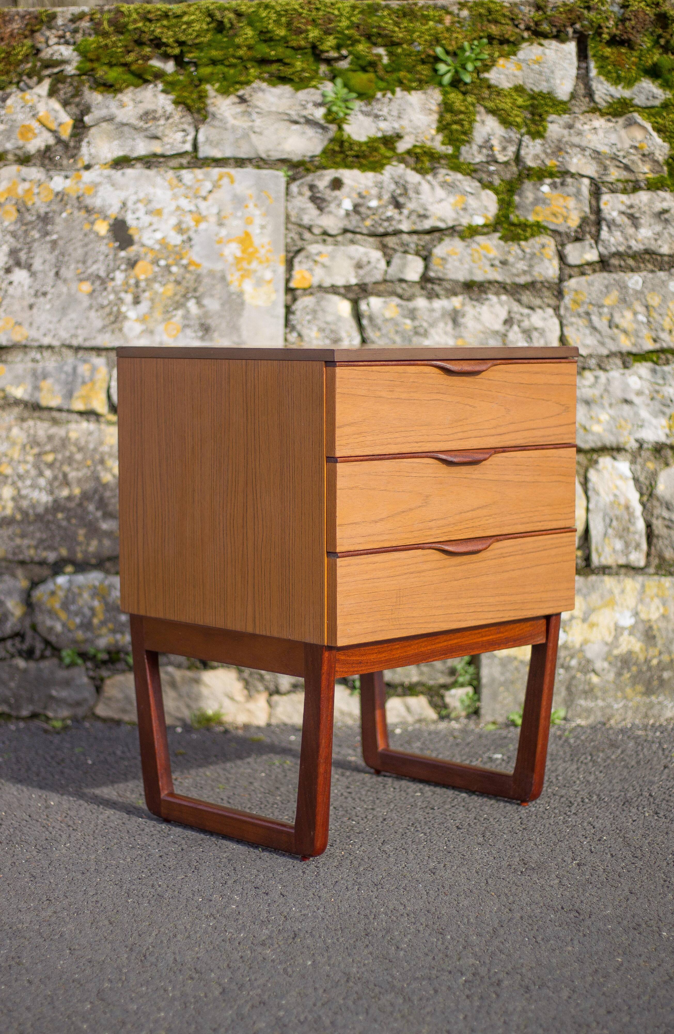 EUROPA vintage drawer unit, bedside table, end table, small chest of drawers