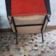 3-seater sofa and 2 rockabilly chairs in red and black skai