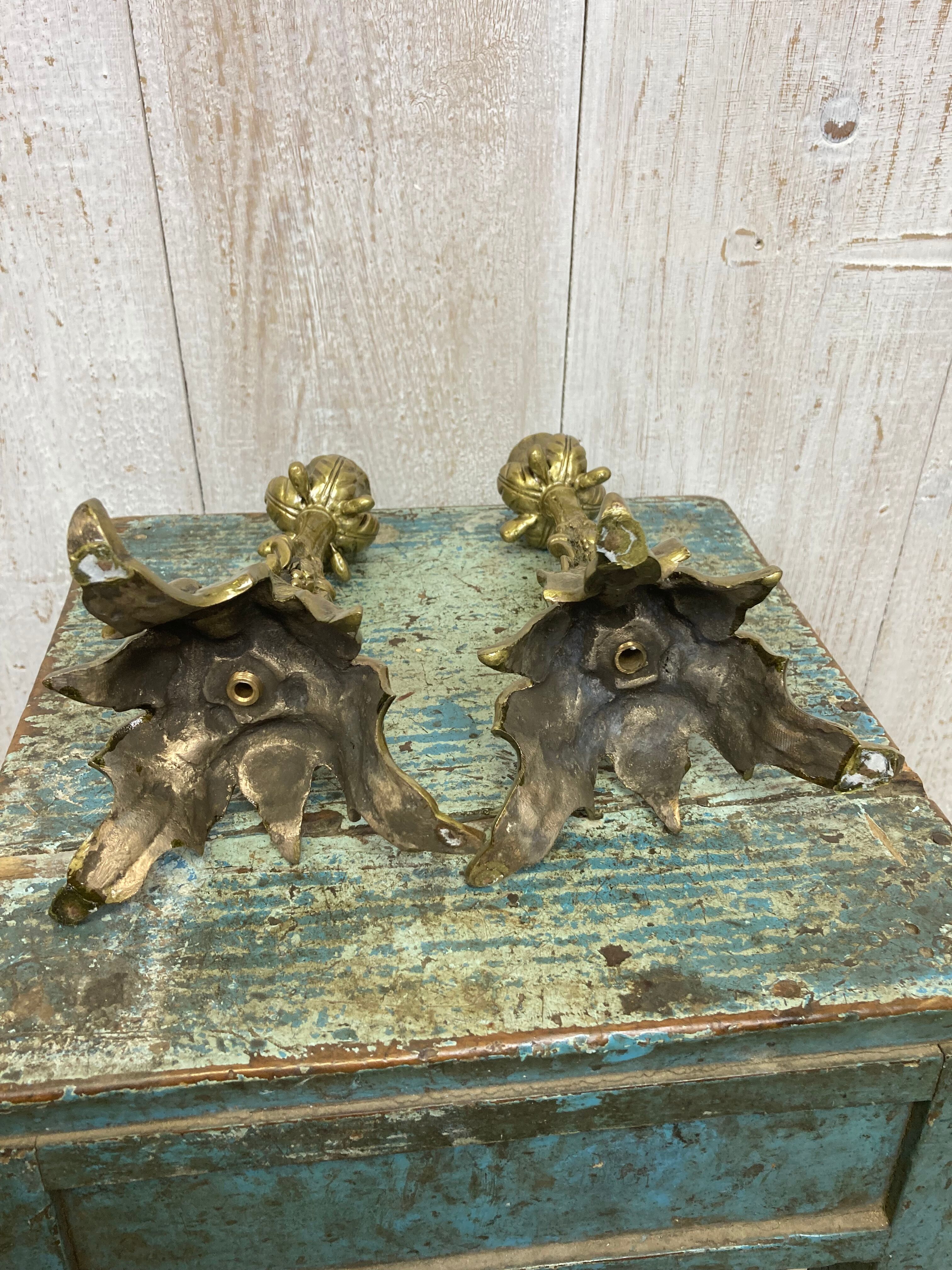 Pair of antique candle holders