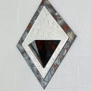 Miroir Art Deco années 40 forme losange avec cache pot intégré