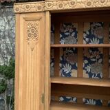 Parisian Art Deco style wardrobe in solid raw oak, 1950