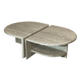Paire de tables travertin