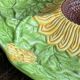 Divided plate, sunflower in slipware