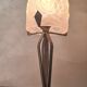 Wrought iron lamp, tulip molded glass pressed, unsigned 1930 a 40