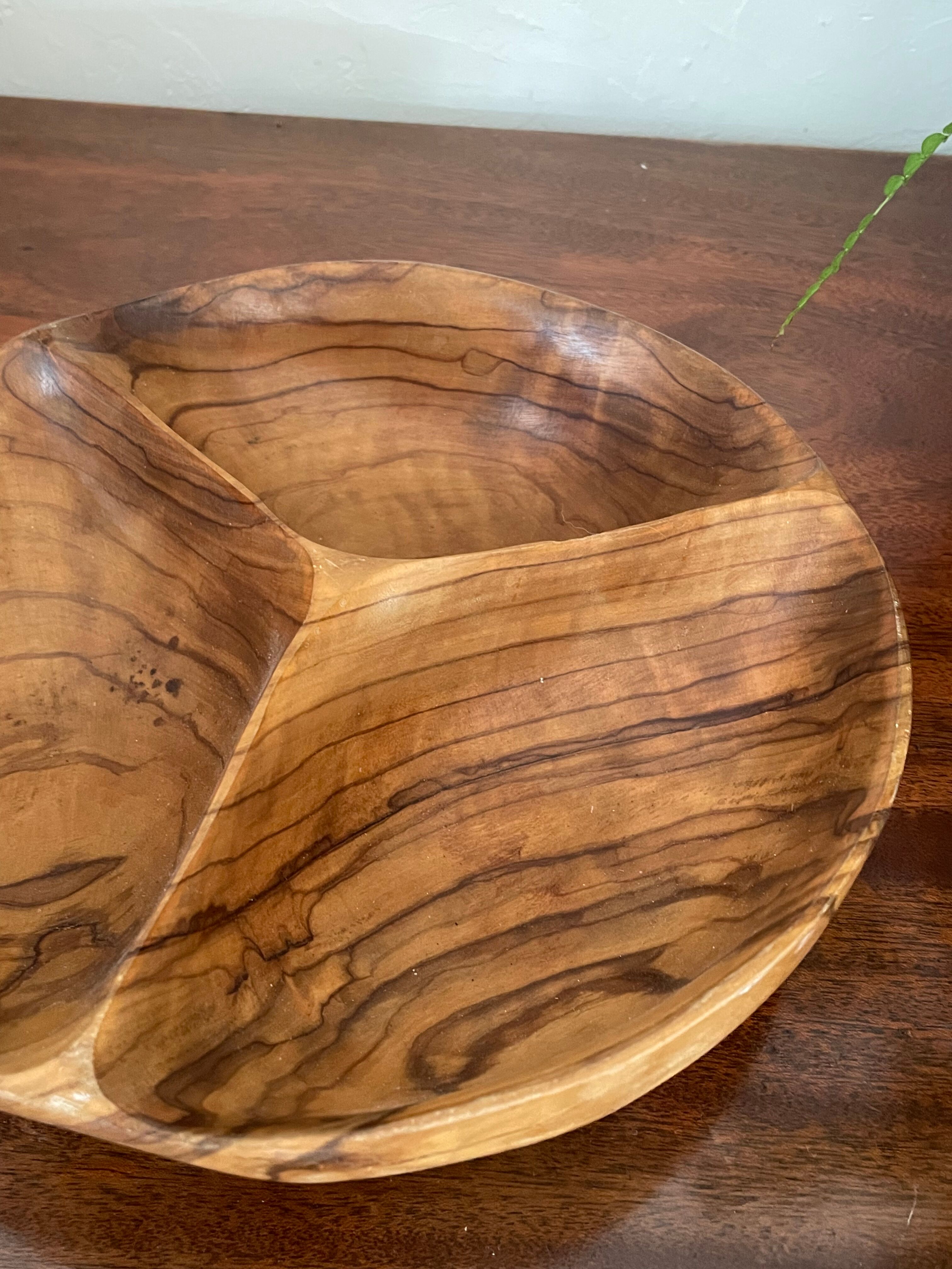 Vintage olive wood dish