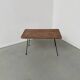 Table basse osier tressé et métal 1960