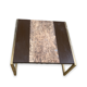 Table basse en liège, bois et acier doré