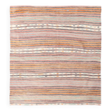 6x7 Pale Red Striped Vintage Kilim Rug, 201x227Cm
