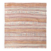 Tapis Kilim vintage à rayures rouge pâle 6x7, 201x227 cm