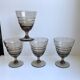 Set of 4 glasses in smoked glass 70s