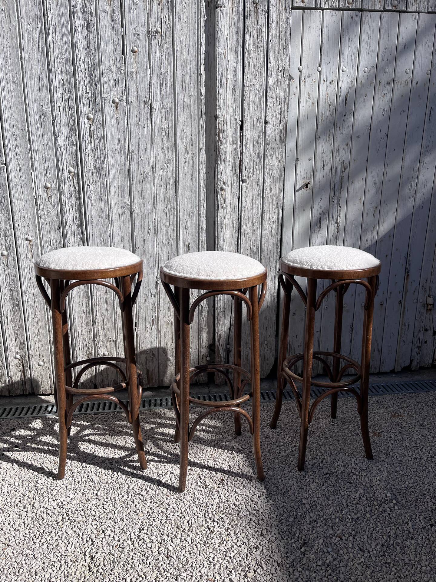3 tabourets de bar style Thonet