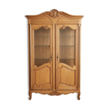 Vitrine, bonnetière en merisier style Louis XV