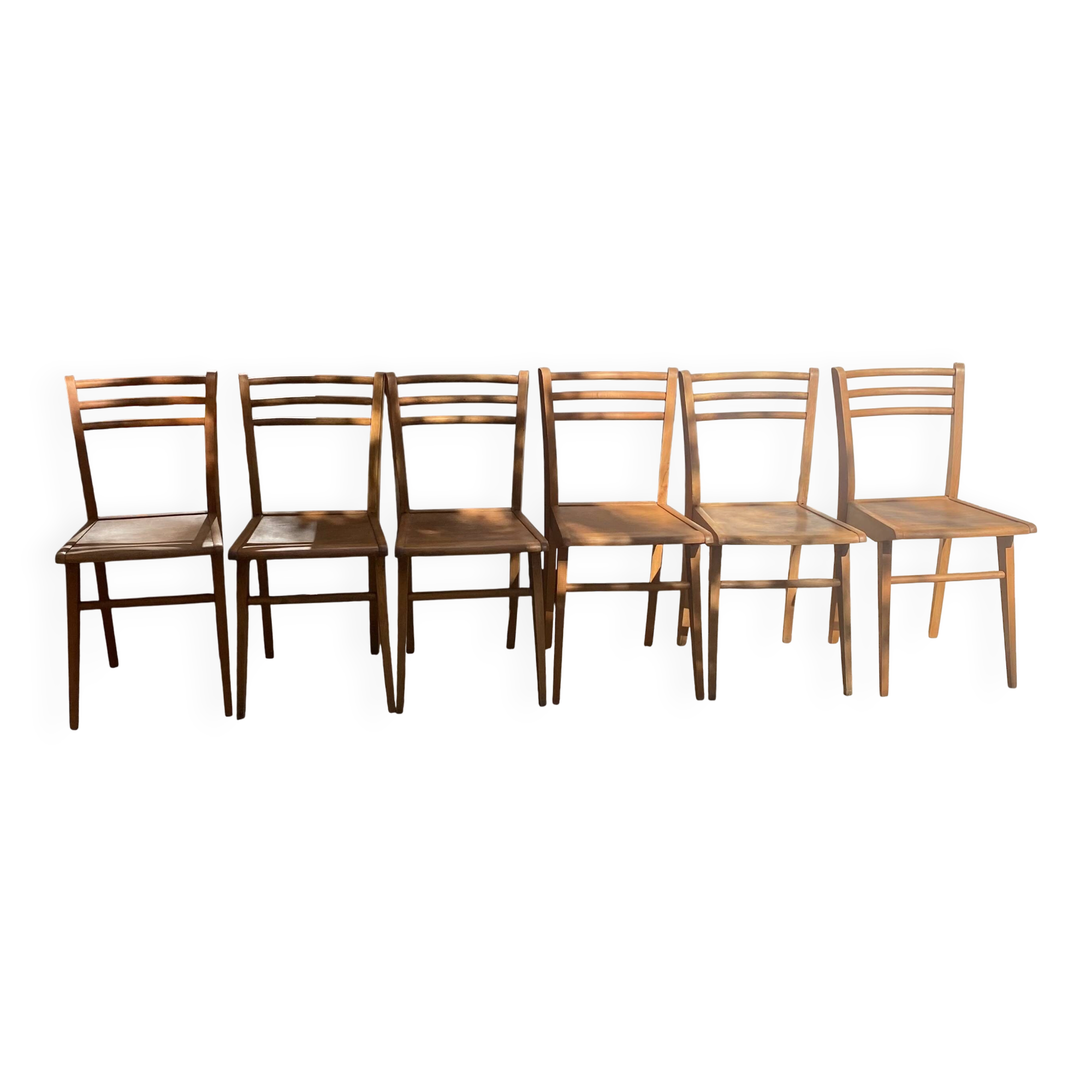 6 wooden chairs in Scandinavian style