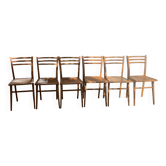 6 wooden chairs in Scandinavian style