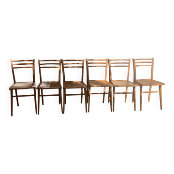 6 wooden chairs in Scandinavian style