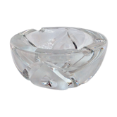 Cendrier en cristal taillé rond signé dimension : hauteur -8cm- diamètre -16cm-