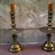 Pair of bronze candlesticks