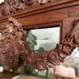 Miroir ancien en bois sculpté 82x48
