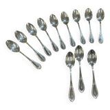 Set of 12 French silver plated dessert spoons