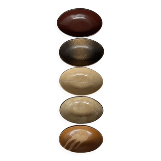 Set of 5 Japanese ceramic breakfast bowls
