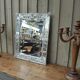 Ancien miroir en verre blanc murano vers 1900