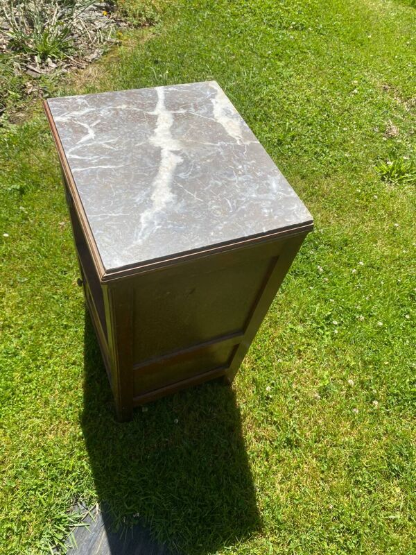 Table de chevet XIX marbre blanc