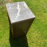 19th century white marble bedside table