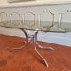 1970s dining table with chrome and smoked glass.