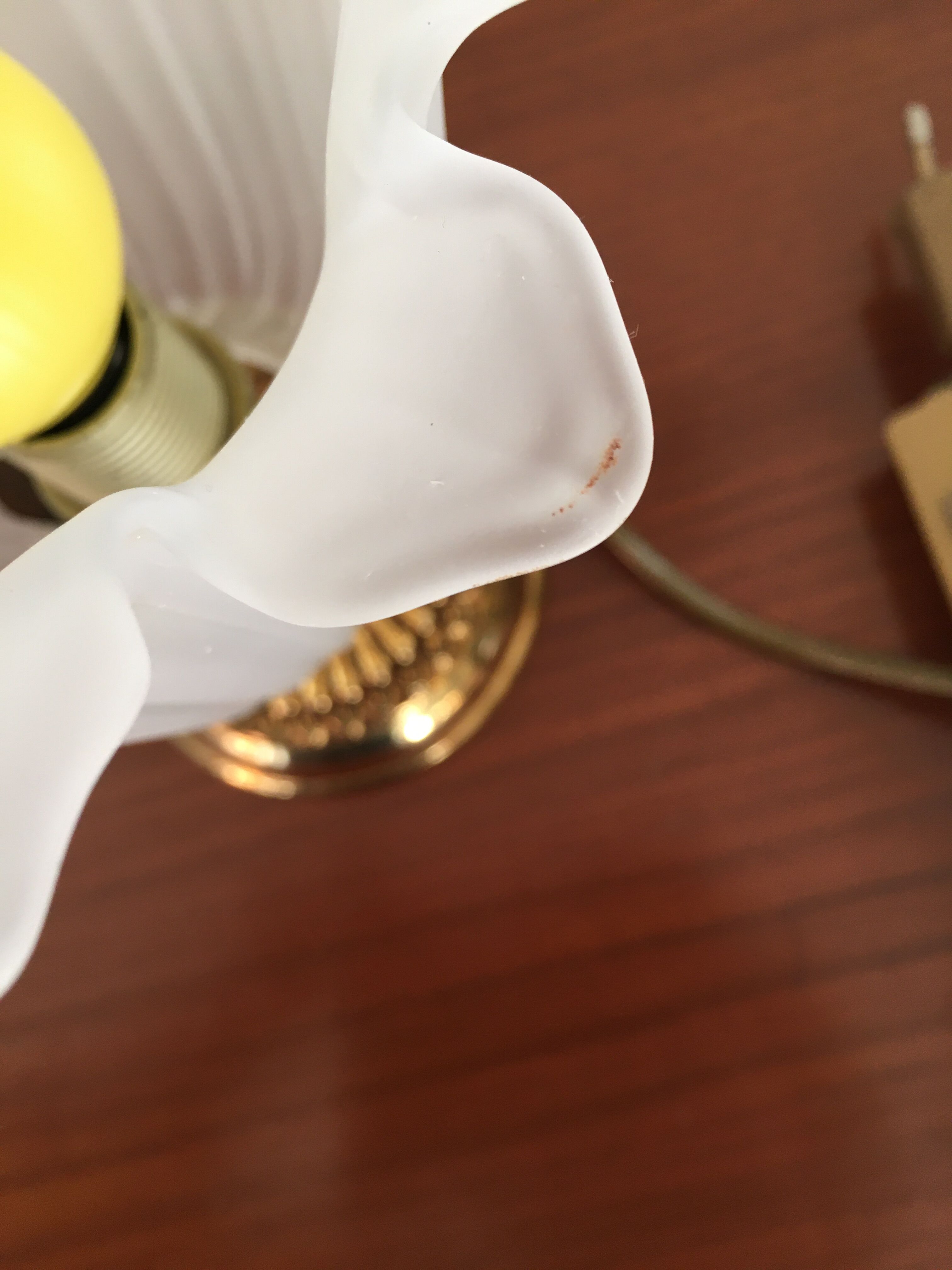 Lampe de table pied laiton tulipe vintage