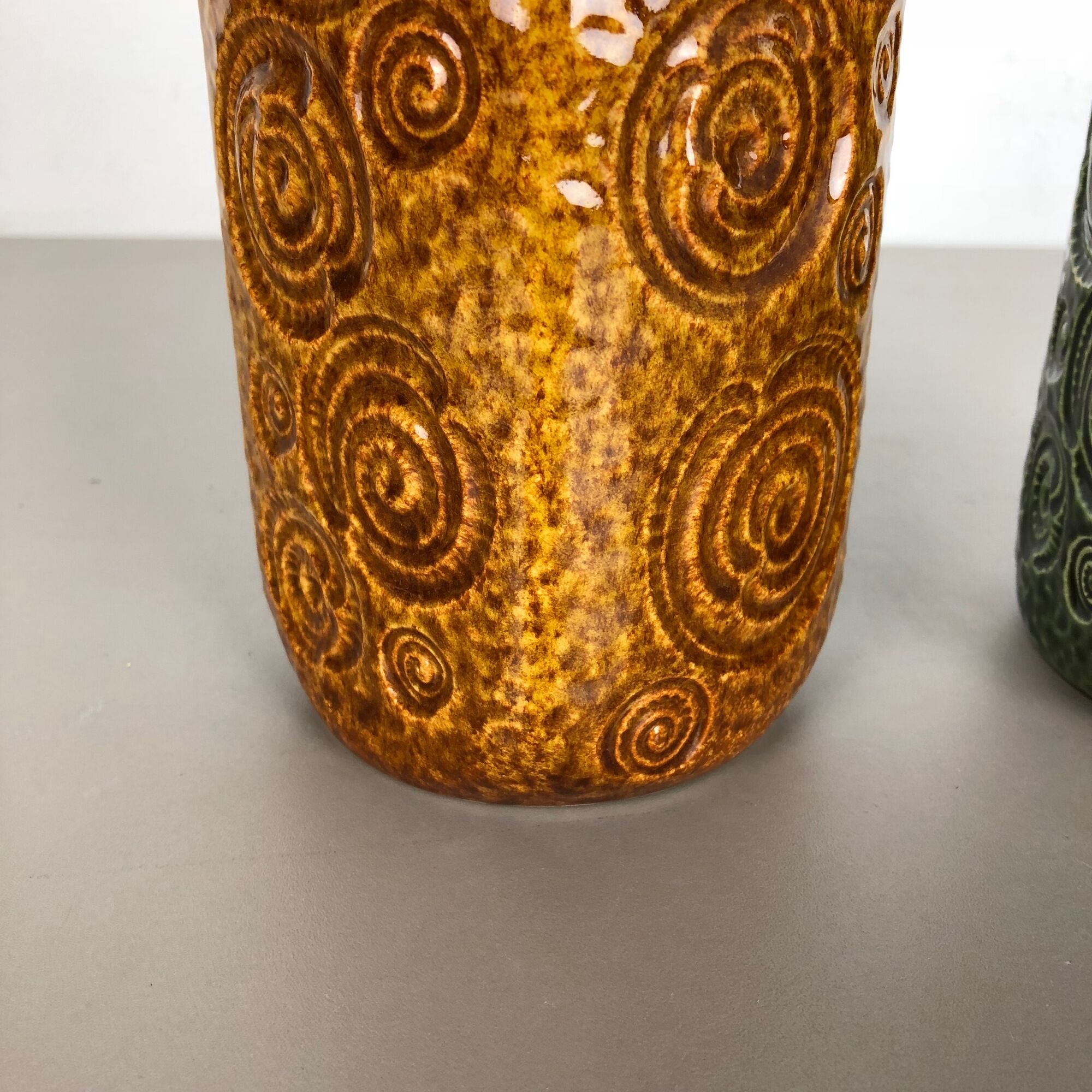 Set of two pottery fat lava vases jura "282-26" made by Scheurich, Germany 1970s