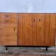 Vintage teak metal foot row