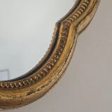 Vintage gold mirror with a Louis XV pediment - 1960s-70s - Height 54 cm