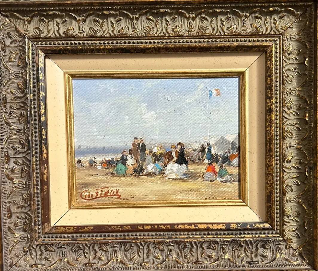 Francis CRISTS, Lively Beach, Oil On Canvas