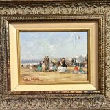 Francis CRISTS, Lively Beach, Oil On Canvas