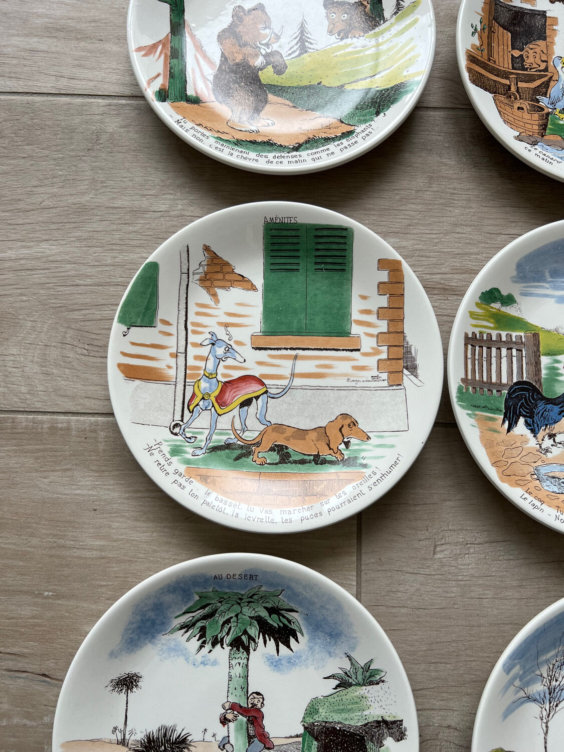 6 Sarreguemines dessert plates
