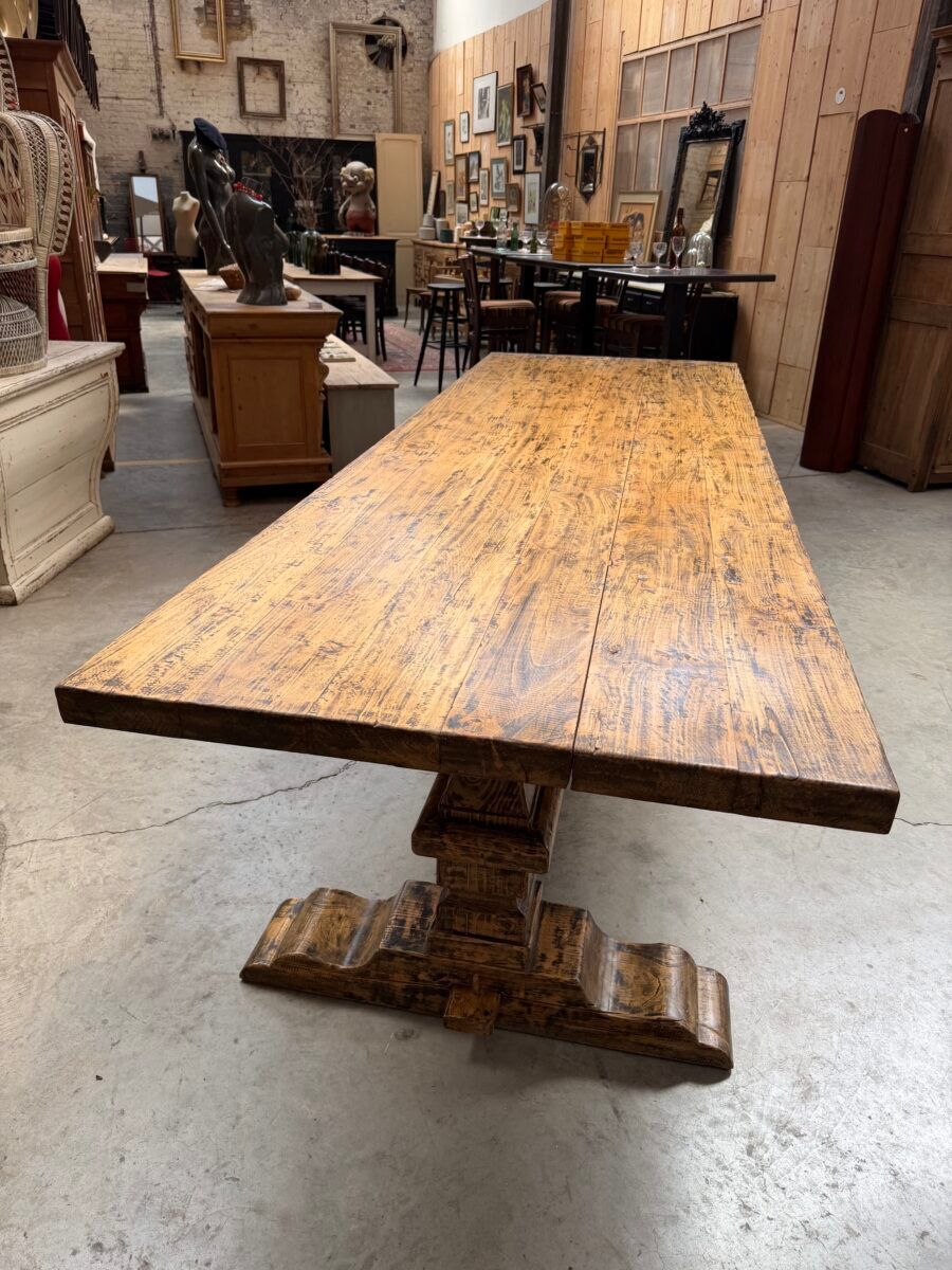 Large monastery-style table in aged fir.