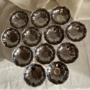 Vintage stainless steel footed bowls