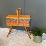 Vintage worker, sewing box feet compass